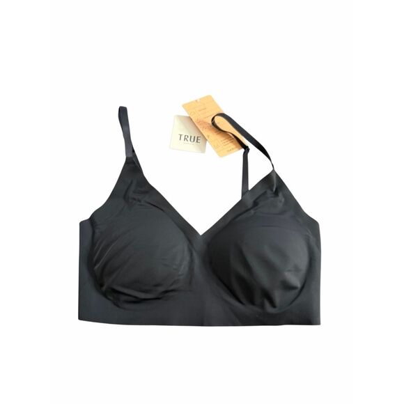 True & Co Triangle Bra Soft Form Adjustable Strap Size 32C in Black NEW - Picture 3 of 5